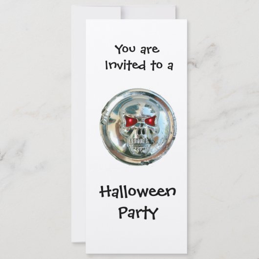 CHROME SKULL HALLOWEEN PARTIJ KAART (Voorkant)