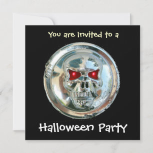 CHROME SKULL HALLOWEEN PARTIJ KAART