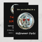 CHROME SKULL HALLOWEEN PARTIJ KAART (Voorkant / Achterkant)
