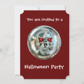 CHROME SKULL HALLOWEEN PARTIJ KAART (Voorkant)