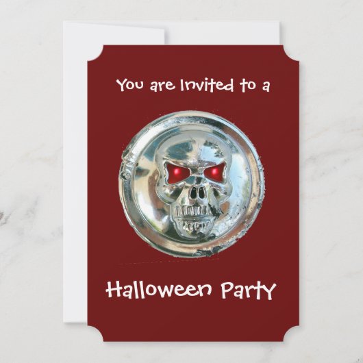 CHROME SKULL HALLOWEEN PARTIJ KAART (Voorkant)