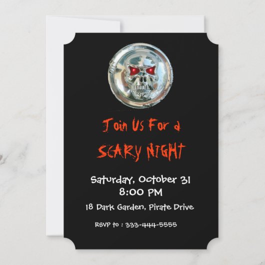 CHROME SKULL HALLOWEEN PARTIJ KAART (Achterkant)
