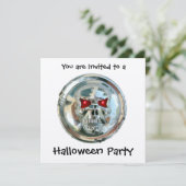 CHROME SKULL HALLOWEEN PARTIJ KAART (Staand voorkant)