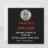 CHROME SKULL HALLOWEEN PARTIJ KAART (Achterkant)