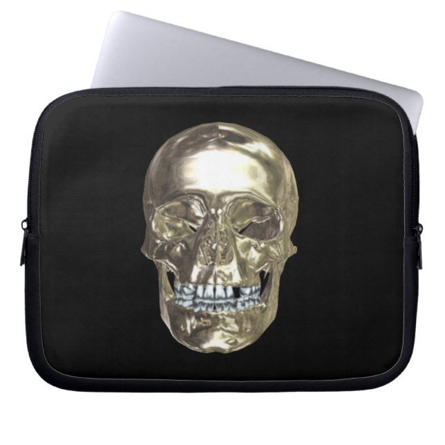 Chrome Skull-laptophoes Laptop Sleeve (Voorkant)