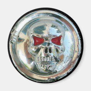 CHROME SKULL MAGNEET