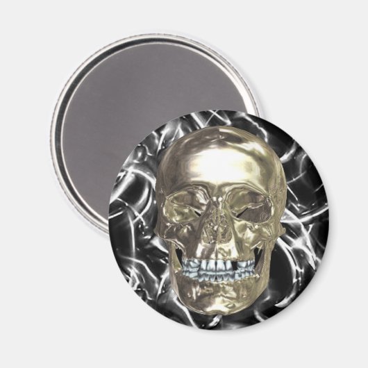Chrome Skull Magnet (Voorkant / Achterkant)