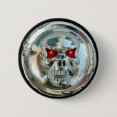 CHROME SKULL RONDE BUTTON 5,7 CM (Voorkant)