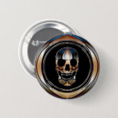 CHROME SKULL RONDE BUTTON 5,7 CM (Voorkant /achterkant)