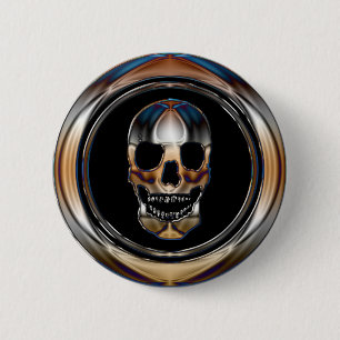 CHROME SKULL RONDE BUTTON 5,7 CM