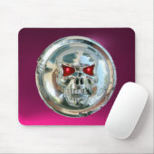 CHROME SKULL, roze Amethyst Muismat (Met muis)