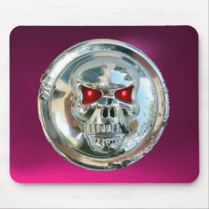 CHROME SKULL, roze Amethyst Muismat