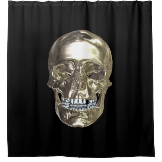 Chrome Skull Shower Curtain Douchegordijn (Voorkant)