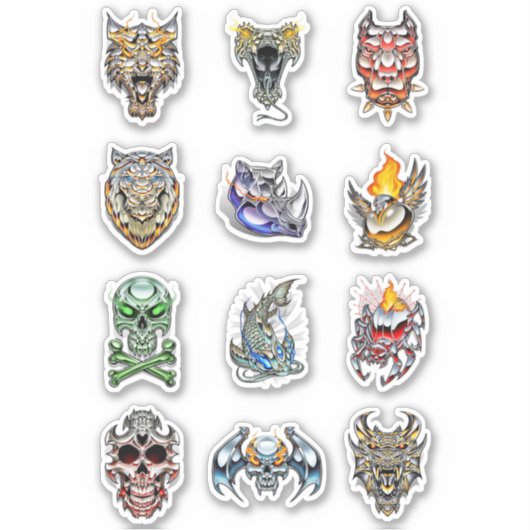 Chrome Skull Sticker (Voorkant)