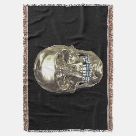 Chrome Skull Throw Blanket Deken (Voorkant Verticaal)