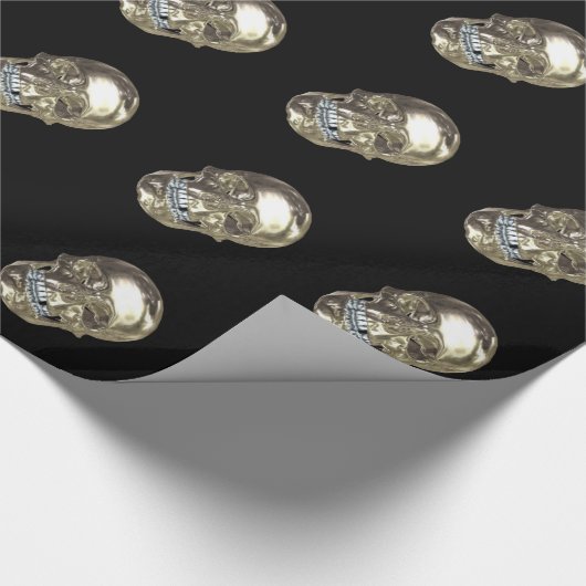Chrome Skull Wrapping Paper Cadeaupapier (Hoek)