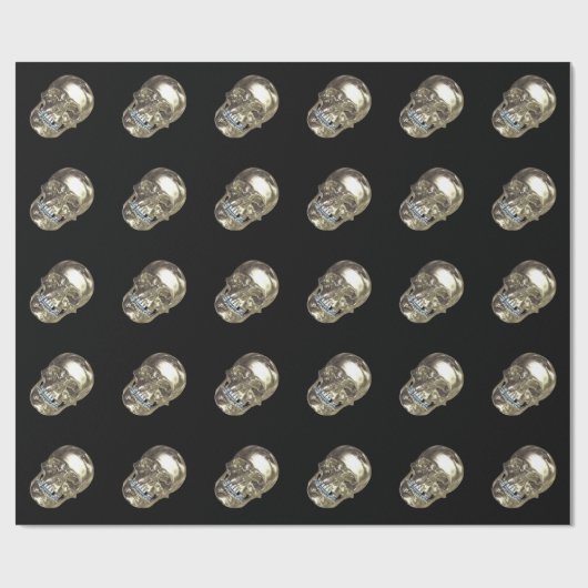 Chrome Skull Wrapping Paper Cadeaupapier (Vlak)