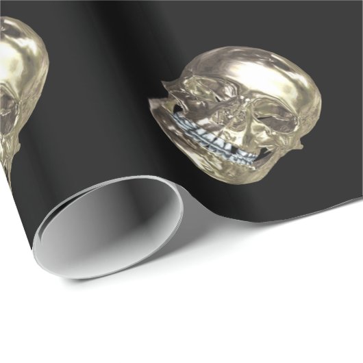 Chrome Skull Wrapping Paper Cadeaupapier (Rol Hoek)