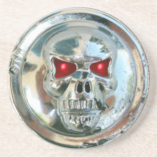 CHROME SKULL ZANDSTEEN ONDERZETTER
