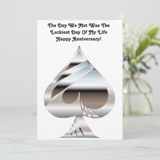 Chrome Spades Jubileum Kaart (Staand voorkant)