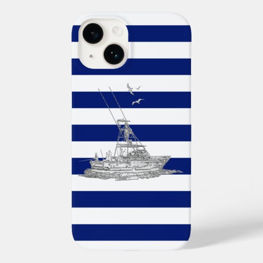 Chrome Sport Vist afdrukken op marinestripes Case-Mate iPhone Case (Achterkant)