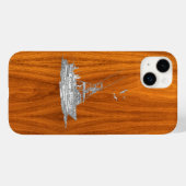 Chrome Sports Vist op Teak Wood Case-Mate iPhone Case (Achterkant (horizontaal))