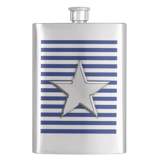 Chrome Star Nautical on Navy Stripes Print Flacon (Voorkant)