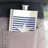 Chrome Star Nautical on Navy Stripes Print Flacon (Voorbeeld)