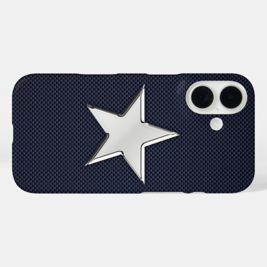 Chrome Star op afdruk van koolstofvezel Case-Mate iPhone Case (Achterkant (horizontaal))