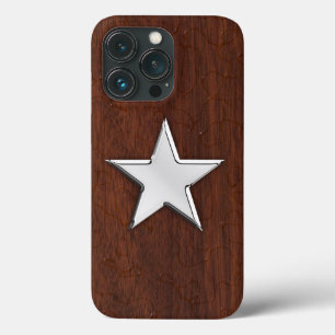 Chrome Star op natte mahogany-afdruk iPhone 13 Pro Hoesje