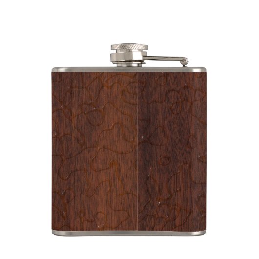 Chrome Star op natte mahogany-afdruk Heupfles (Achterkant)