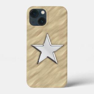 Chrome Star op Sandy Beach Print iPhone 13 Mini Hoesje