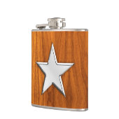 Chrome Star op Teak Print Heupfles (Links)