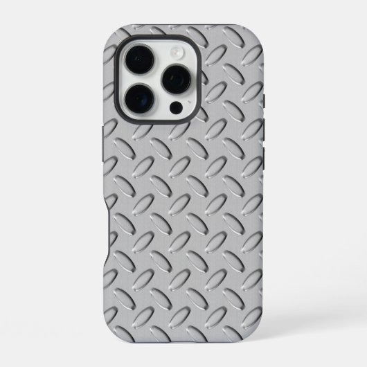 Chrome Steel Diamond Bord iPhone Hoesje (Achterkant)