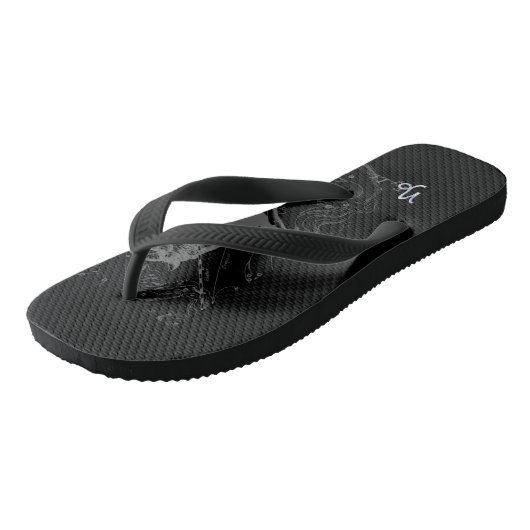 Chrome Steenbok Sterrenbeeld Symbool op Hevelius Teenslippers (Schuin)