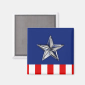 Chrome Ster op Feestelijke Patriottische Kleuren Magneet (Voorkant / Achterkant)