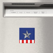 Chrome Ster op Feestelijke Patriottische Kleuren Magneet (Insitu (Vaatwasser))