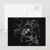 Chrome Stijl Boogschutter Sterrenbeeld op Hevelius Briefkaart (Voorkant / Achterkant)