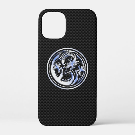 Chrome stijl Dragon Crest Carbon Fiber Print Case-Mate iPhone Case (Achterkant)