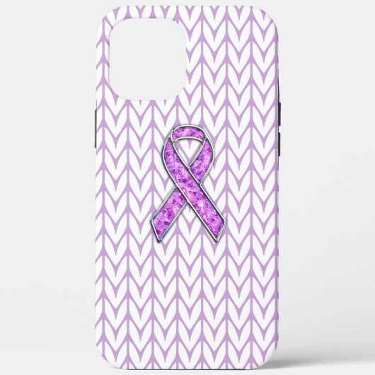 Chrome Stijl Kristal Roze Lint Bewustzijn Breiwerk Case-Mate iPhone Case (Achterkant)