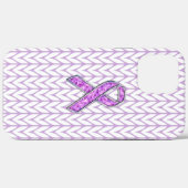 Chrome Stijl Kristal Roze Lint Bewustzijn Breiwerk Case-Mate iPhone Case (Achterkant (horizontaal))