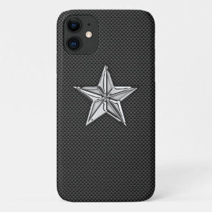 Chrome stijl Nautical Star op koolstofvezel Case-Mate iPhone Case