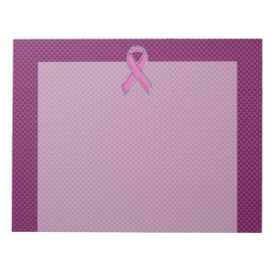 Chrome Stijl Roze Lint Awareness Carbon Fiber Notitieblok