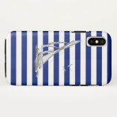 Chrome stijl Sailing on Nautical Stripes Case-Mate iPhone Case (Achterkant (horizontaal))