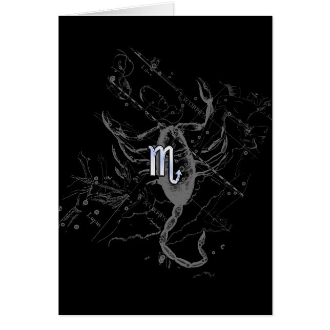 Chrome Stijl Schorpioen Zodiac Symbool op Hevelius (Voorkant)