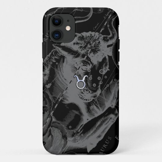 Chrome Stijl Stier Sterrenbeeld op Hevelius Decor Case-Mate iPhone Case (Achterkant)