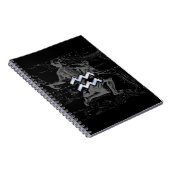 Chrome Stijl Waterman Dierenriem Symbool op Heveli Notitieboek (Rechterzijde)