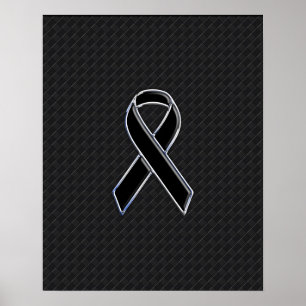 Chrome Stijl Zwarte Lint Actie Poster