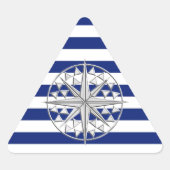 Chrome stijlkompas op Nautical Stripes Sticker (Voorkant)