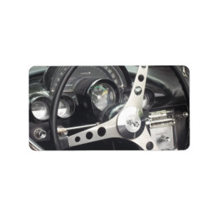 Chrome stuurwiel en zwarte gages corvette etiket